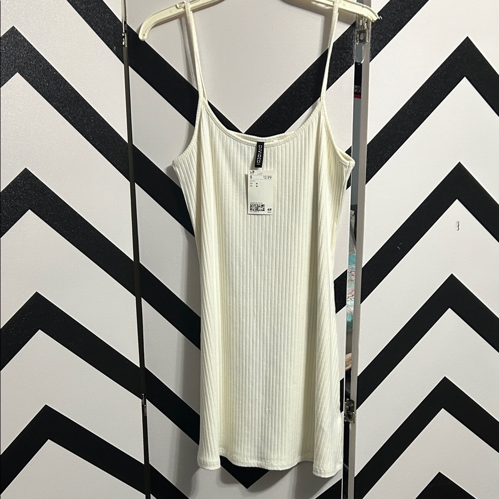 Elegant Cream Ribbed dress